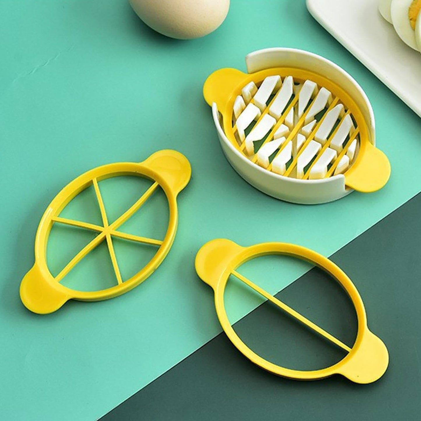 10022 Egg Slicer, 3 in 1 Boiled Egg Slicer, Egg Slicer, Preserved Egg Slicer, Home Restaurant Kitchen Tool (1 Pc)