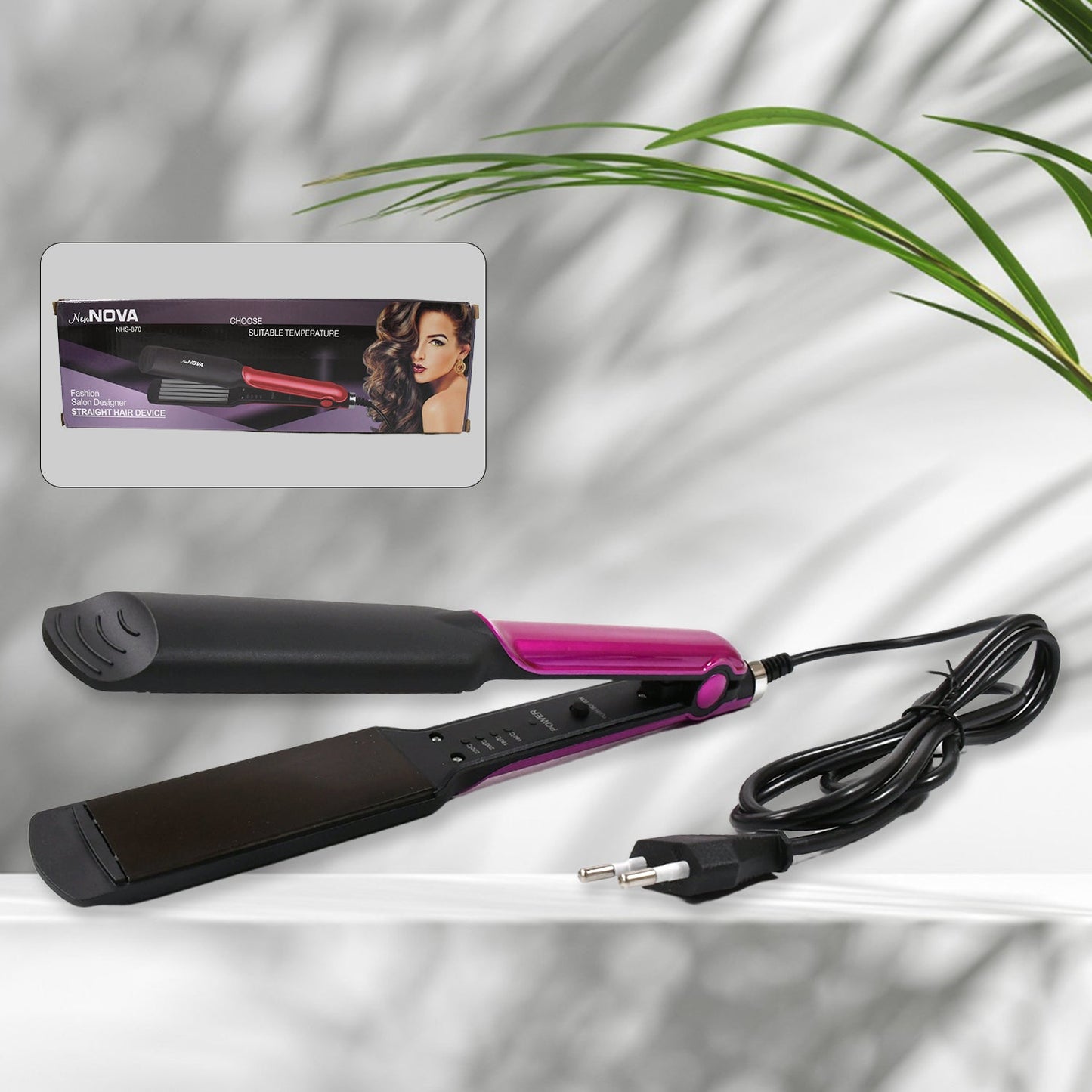 13024 Portable Hair straight device Beauty and Personal Care Professional Women Temperature Control Professional Travel Hair Straighteners (1 Pc)