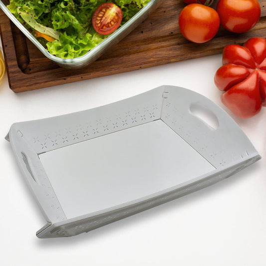 10018 Foldable Serving Tray Plastic Serving Tray With Handle Serving Tray For Food, Kitchen, Outdoors, Restaurants (1 Pc)