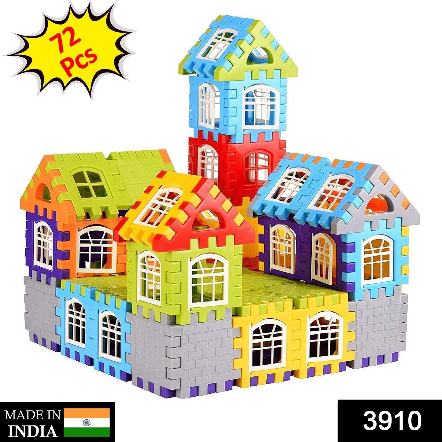 3910 72 Pc House Blocks Toy used in all kinds of household and official places specially for kids and children for their playing and enjoying purposes. DeoDap