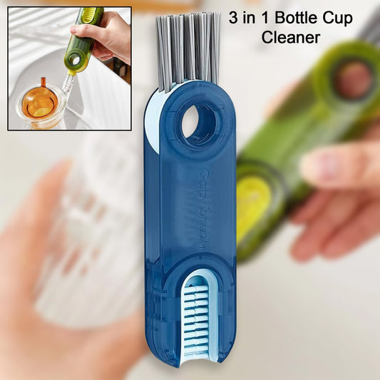 12687 3in1 Multifunctional Cleaning Brush, Bottle Cleaning Brush, Cup Cleaner Brush, for Bottle Cup Cover Lid Home Kitchen Cleaning Tool (1 Pc)