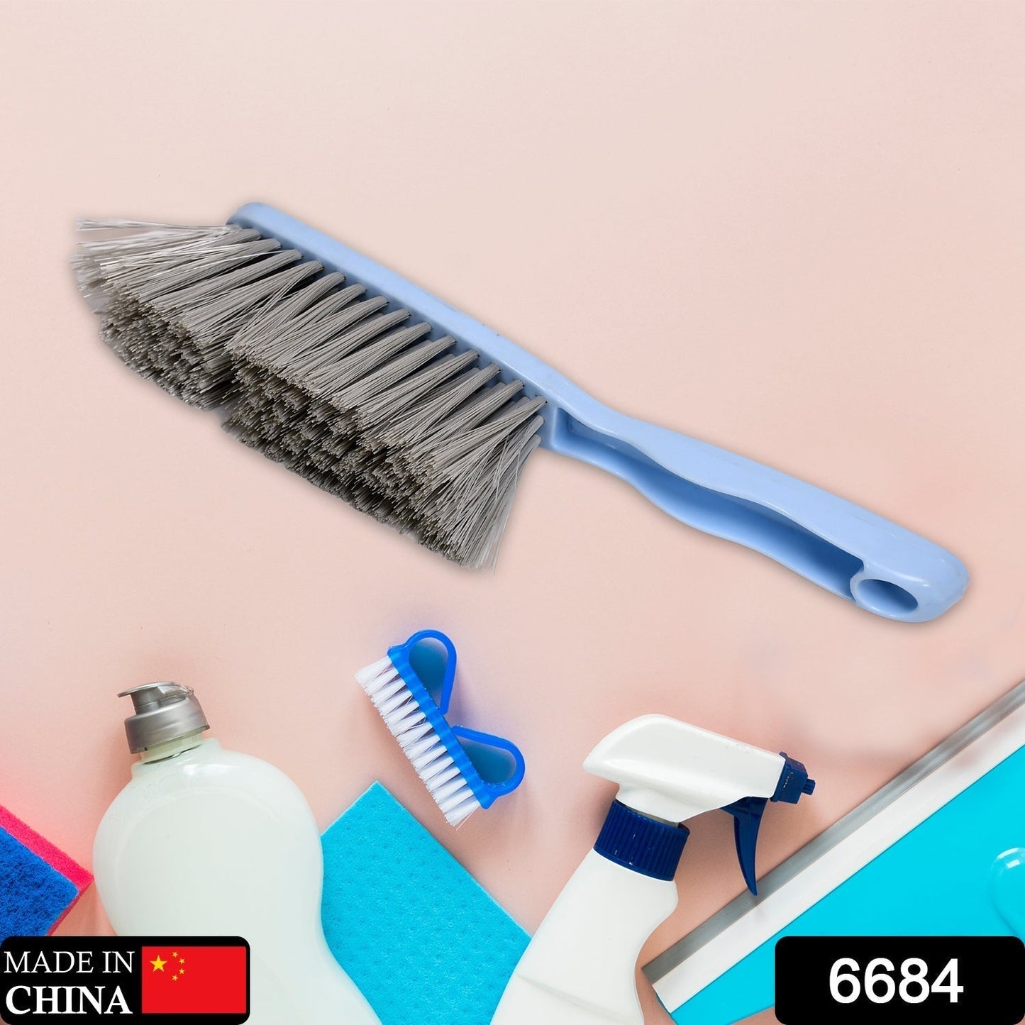 6684 Plastic Home Cleaning Brush with Long Bristles DeoDap