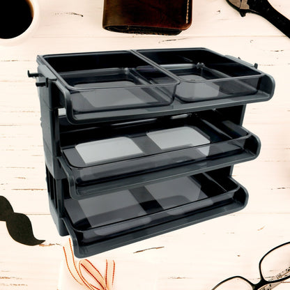 4884 Plastic 3 Layer Storage used in all kinds of household and official places for storing of various types of stuffs and items, Desktop File Storage Rack, Office Data File Rack Drawer Type Classification Cabinet Desktop File Holder Organizer for Office