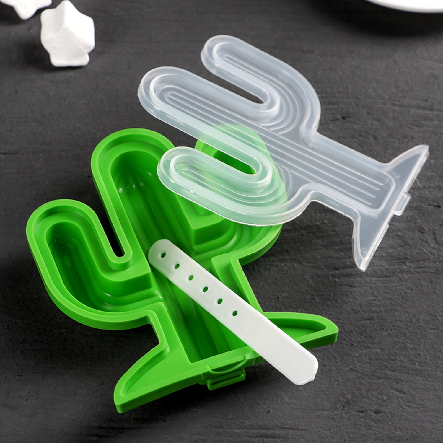 7172 Cactus Shape Mold Durable Cactus Shape Ice Cream Mould Silicone Popsicle Mold Ice Pop DIY Kitchen Tool Ice Molds DeoDap