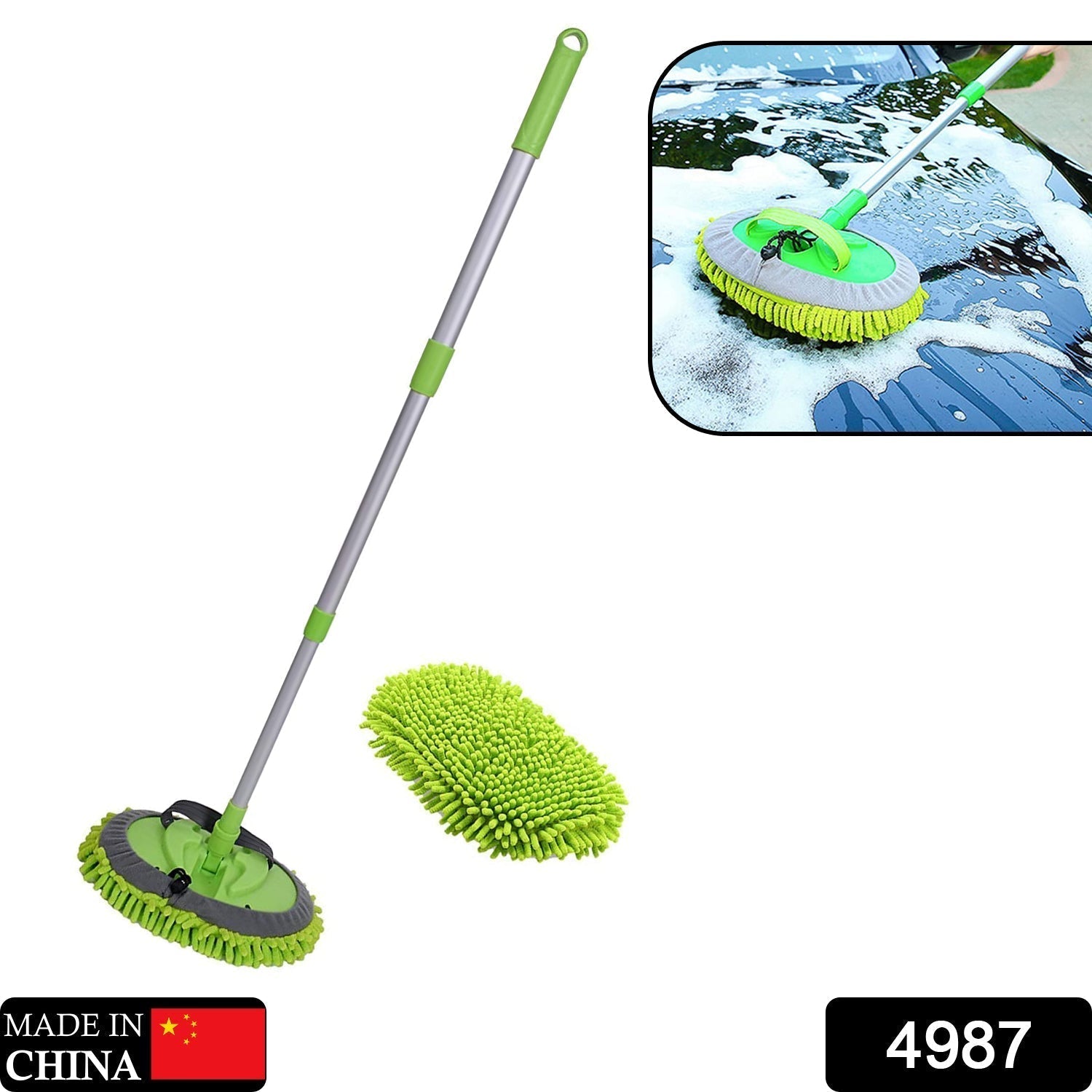 4987 Car Duster Microfiber Flexible Duster Car Wash | Car Cleaning Accessories | Microfiber | brush | Dry/Wet Home, Kitchen, Office Cleaning Brush Extendable Handle DeoDap