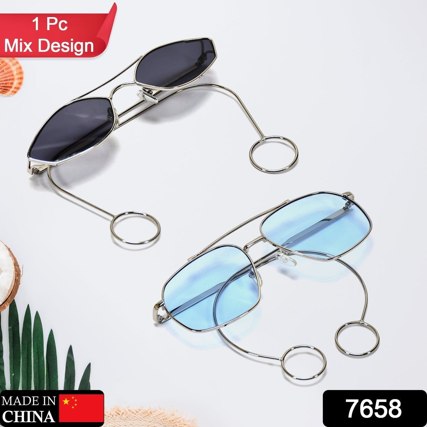 7658 EYE SUNGLASS NEW DESIGN FOR Men & Women Use (1 PCS ) DeoDap