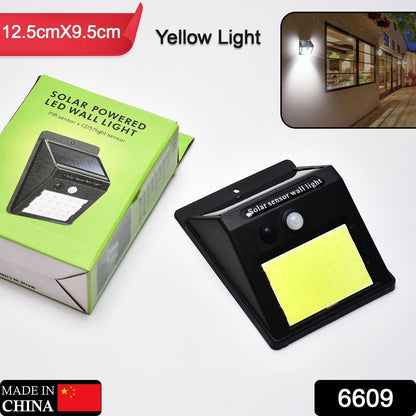 6609 Yellow Solar Wireless Security Motion Sensor LED Night Light for Home Outdoor/Garden Wall. DeoDap