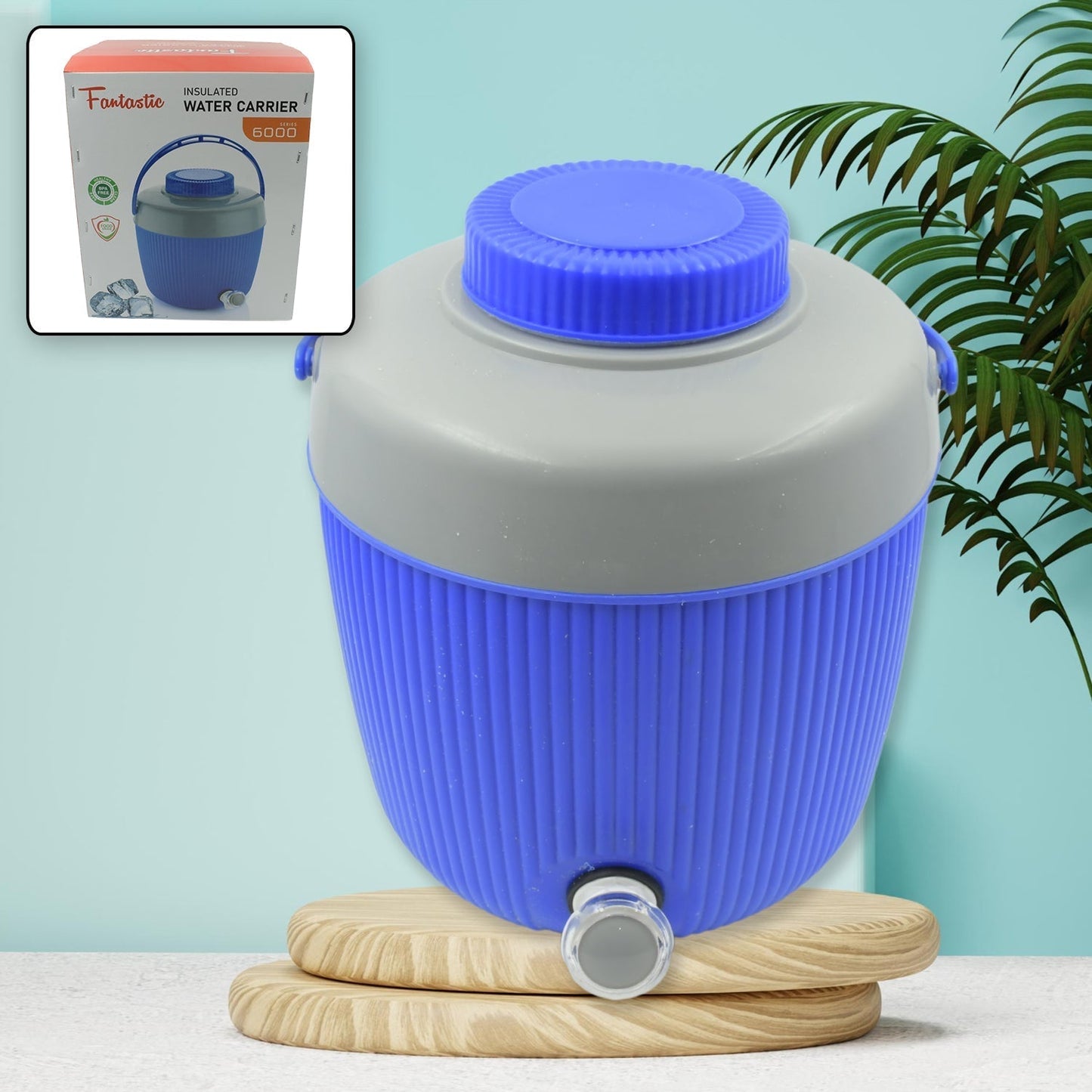 5751 Insulated Water Jug, Insulated Plastic Water Jug with a Sturdy Handle, Water Jug Camper with Tap Plastic Insulated Water Water Storage Cool Water Storage for Home & Travelling (6000 ML )