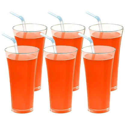 UK-0293 Juicy Plastic Transparent Glass Set - Unbreakable ABS Poly Carbonate - 6 Pieces