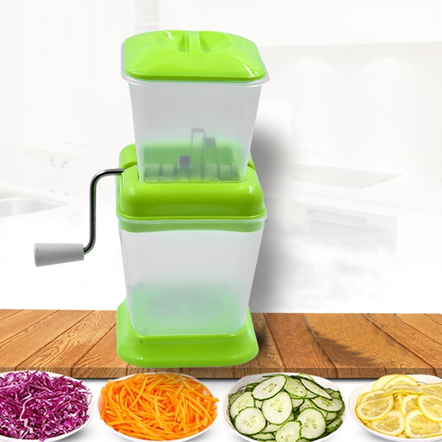 2003 Small Onion Chopper & Vegetable Chopper Quick Cutter with Rotating Blade DeoDap