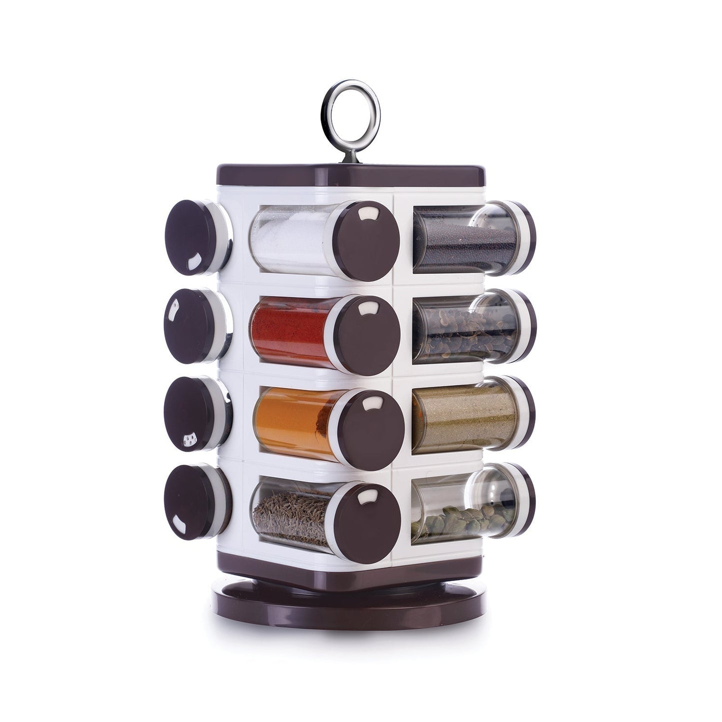 8119 Ganesh Multipurpose Revolving Spice Rack With 16 Pcs Dispenser each 100 ml Plastic Spice ABS Material 1 Piece Spice Set 1 Piece Spice Set  (Plastic) DeoDap