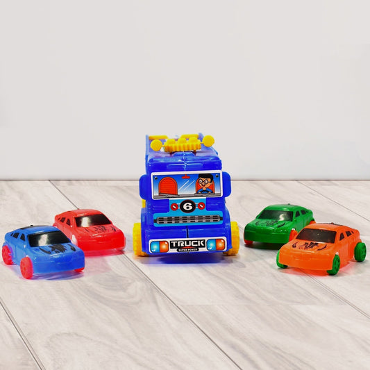 4442 Toy Set Truck with 4 Mini Cars Toy Vehicles for Children DeoDap