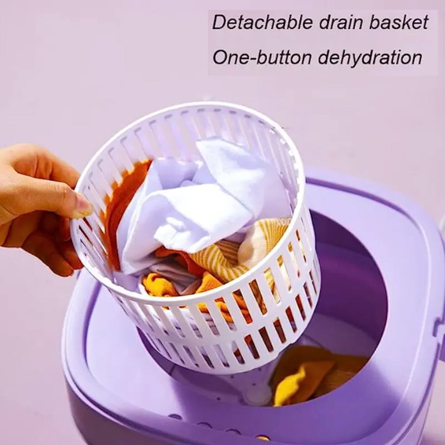 7272 Mini Washing Machine Foldable Mini Washer with Drain Basket Portable Washing Machine Foldable for Laundry Travel Camping RV Baby Clothes