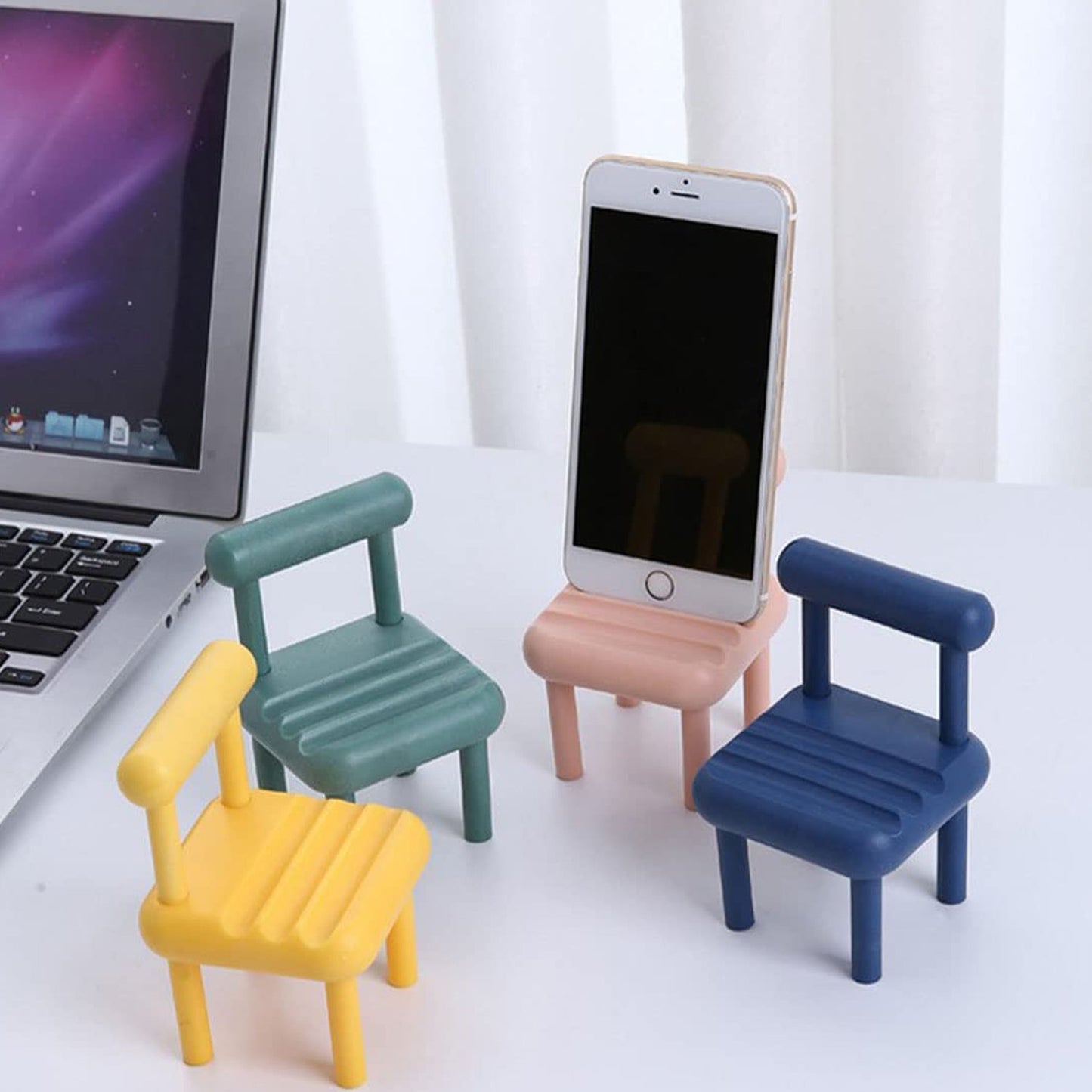 8854 Mobile Phone Holder, Mini Chair Cell Phone Stand, Portable Smartphone Dock, Cellphone Holder for Desktop Design Compatible with All Mobile Phones (1 Pc)