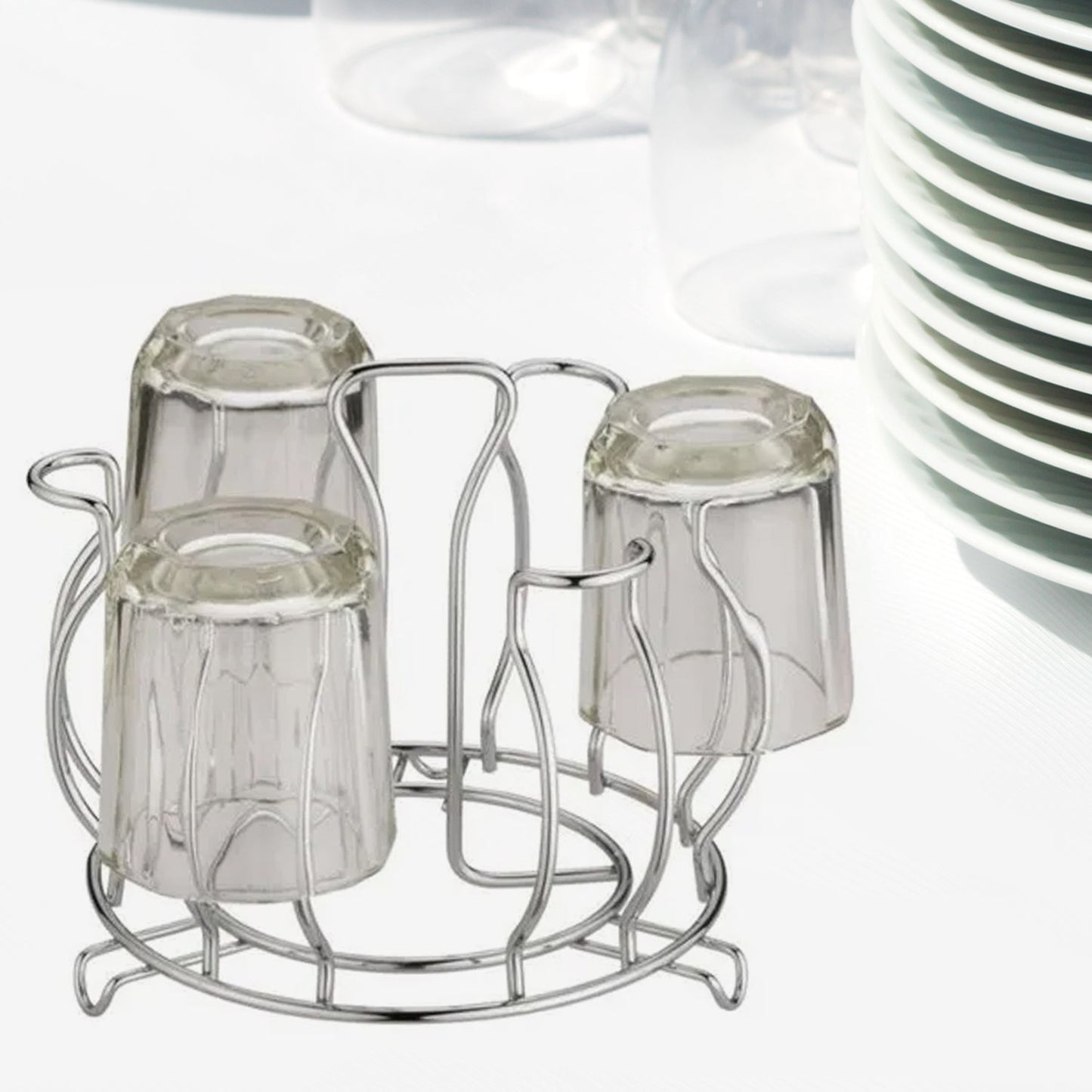 2134 Stainless Steel Glass Holder Glass Hanging Organizer for Kitchen Bars Pubs DeoDap