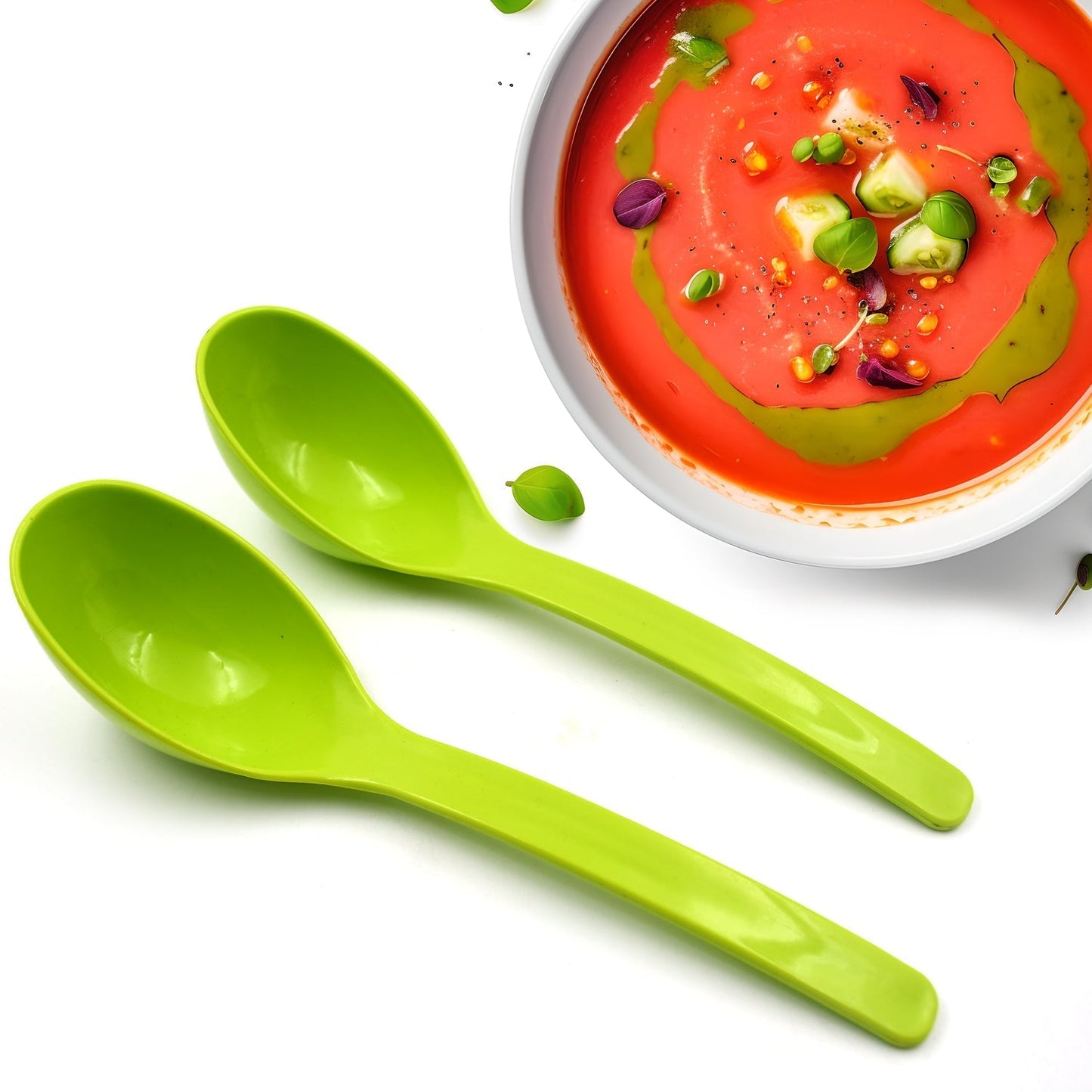 5724 Plastic Spoon Kitchen Multipurpose Serving Ladle for Frying, Serving, Turner, Curry Ladle, Serving Rice, Spoon Used While Eating and Serving Food Stuffs Etc (2 Pcs Set / 10 Inch )