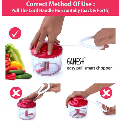 8115 Ganesh Chopper Vegetable Cutter, Red (650 ml) DeoDap