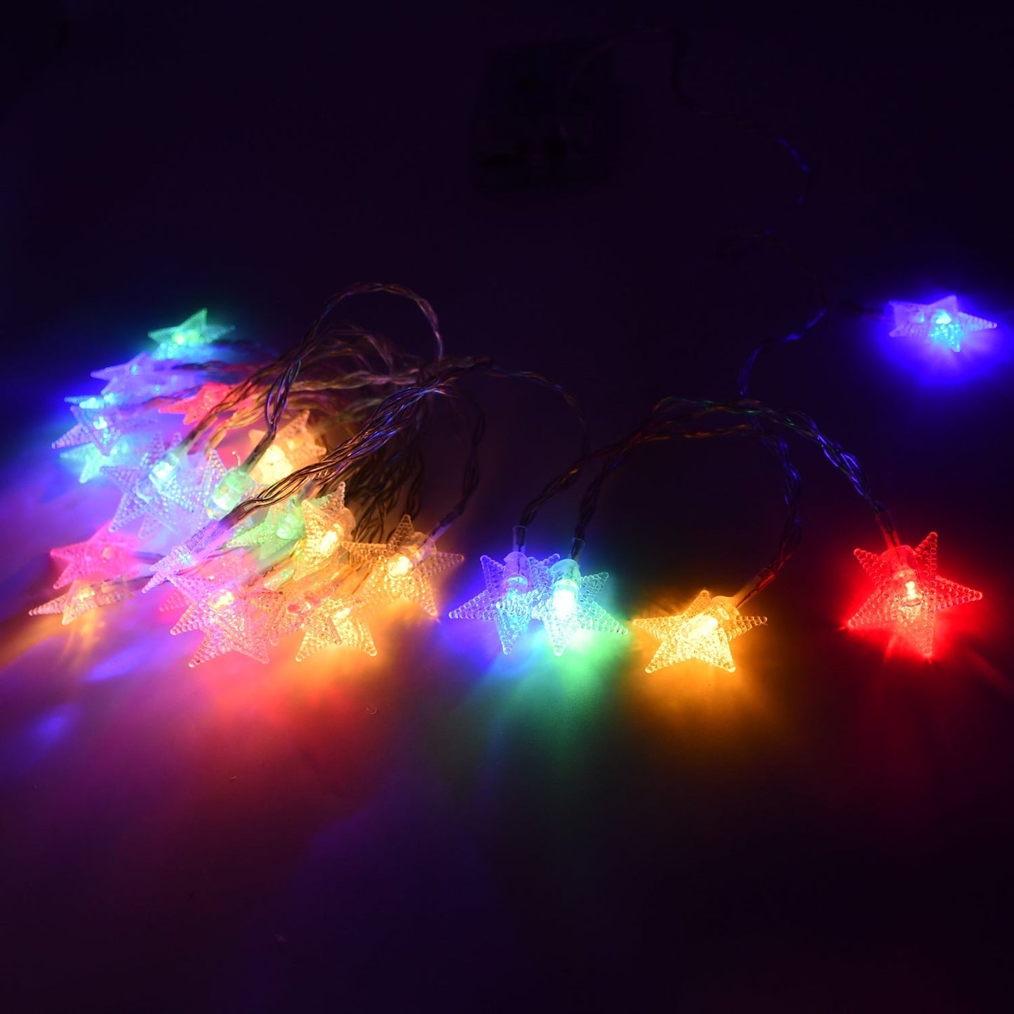 6603  28 LED / Star 3.9 Meter Star Shape Led Light Battery Operated with Flashing Modes for Home Decoration, Kids Room, Waterproof Diwali & Wedding LED Christmas Light Indoor and Outdoor Light ,Festival Decoration (Multicolor Battery Not Included 3.9Mtr)