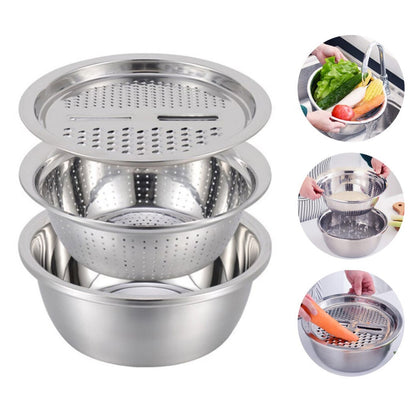 2877 3in1 Kitchen multipurpose julienne grater salad maker with pasta server spoon DeoDap