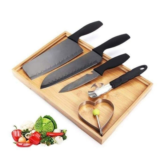 5911 Kitchen Chef Cutlery Stainless Steel Knife Set, Chopping Knife, Chef Knife, Utility Knife, Butcher Knife (Pack of 5pc). DeoDap