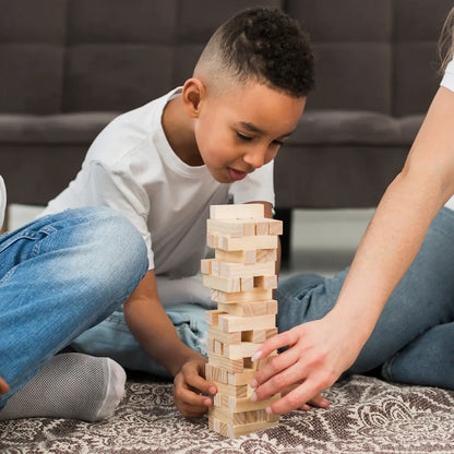 UK-0324 Wooden 54 Wooden Building Block, Party Game, Tumbling Tower Game for Kids and Adults ( Zenga Tower)