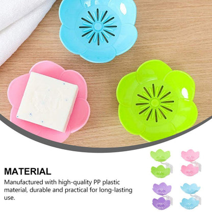 7963 Dabble Layer Flower Self Draining Soap Dish Holder, Bathroom Shower Soap Holder Dish Storage Plate Tray for Bathroom, Kitchen, Bathtub