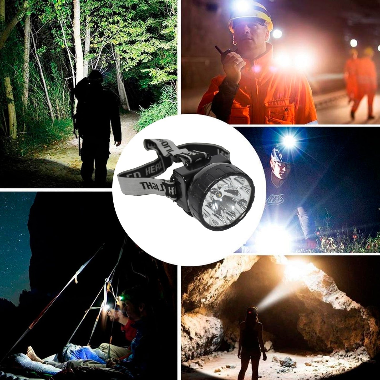 7518 HEAD LAMP 9 LED LONG RANGE RECHARGEABLE HEADLAMP ADJUSTMENT LAMP USE FOR FARMERS, FISHING, CAMPING, HIKING, TREKKING, CYCLING DeoDap