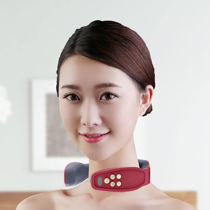 1228 Electric Neck Massager for Pain Relief, Intelligent Neck Massager with Heat, 4 Modes 15 Level Cordless Deep Tissue Point Massager, Portable Neck (1 pc )