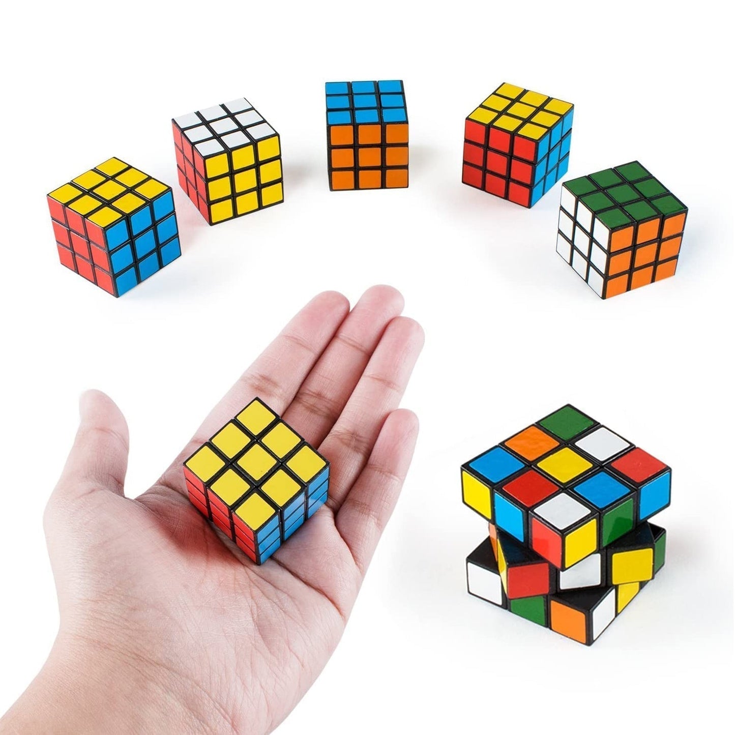 4817 Plastic Fancy 3x3 Small Cube Puzzles Game - 2 Pieces (Multicolour) DeoDap