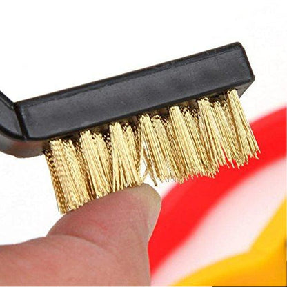 184 -3 Pc Mini Wire Brush Set (Brass, Nylon, Stainless Steel Bristles) DeoDap