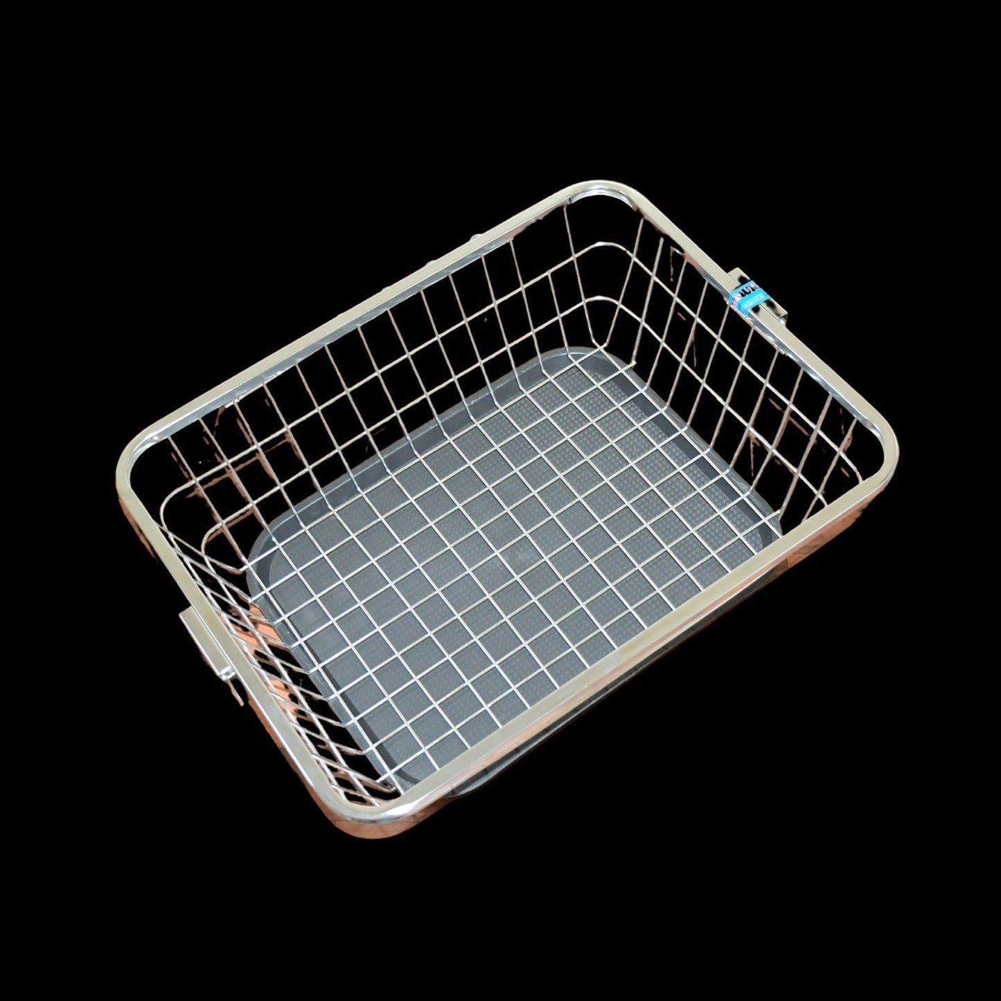 5853 Dish Drainer Rack  With Drip Tray Stainless Steel Dish Drainer Rack with Drip Tray, Utensil Drying Stand for Kitchen Plate Rack Bartan Basket for Kitchen Utensils/Dish Drying Rack with Drainer/Bartan Basket/Plate Stand ( 57 x 45 x 19 cm)