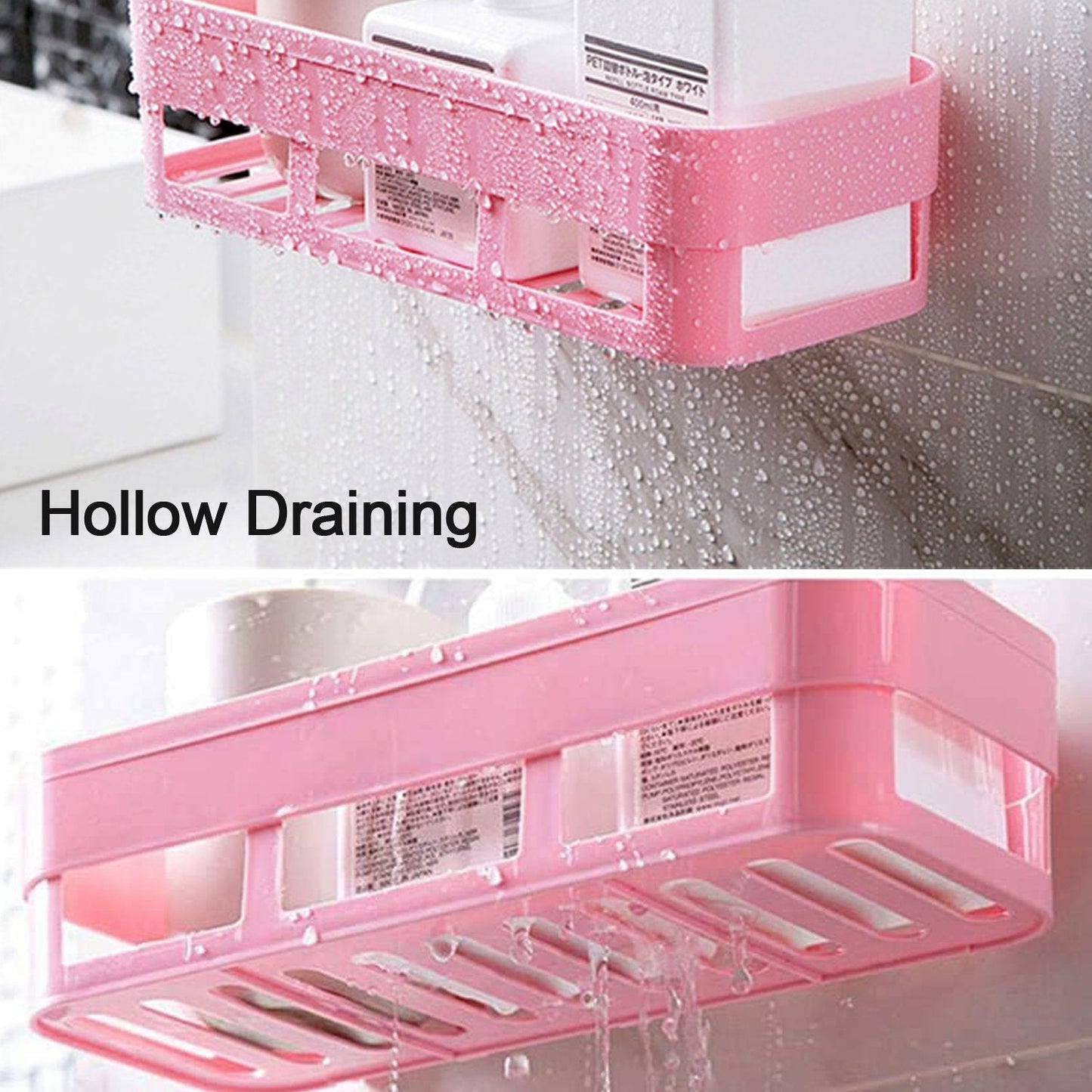 4029 ABS Plastic Shower Corner Caddy Basket Shelf Rack with Wall Mounted Suction Cup for Bathroom Kitchen DeoDap