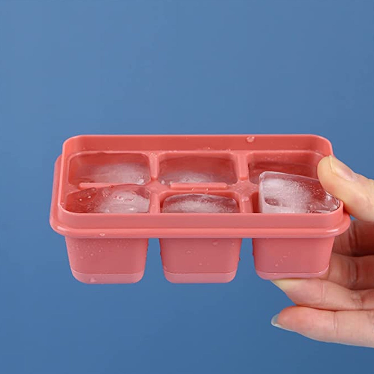 4750 6 cavity Silicone Ice Tray used in all kinds of places like household kitchens for making ice from water and various things and all. DeoDap