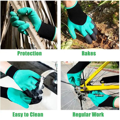 0719 Heavy Duty Garden Farming Gloves- ABC Plastic Washable With Hand Fingertips & ABS Claws For Digging & Planting, Gardening Tool for Home Pots Agriculture Industrial Farming work Men & Women (1 Pair)