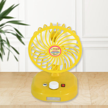 17704 USB-C Type Rechargeable Portable Fan With LED Light Heavy Duty Motor & Foldable Fan With Charging Port Home, Outdoor, Temple