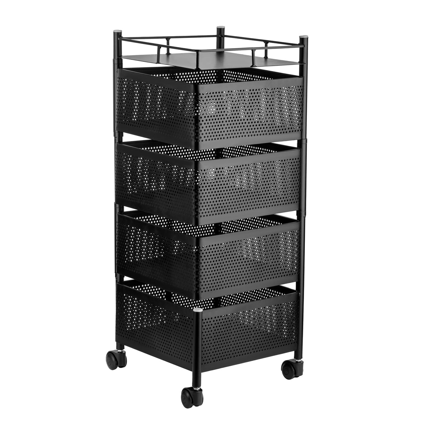 Metal High Qaulity Kitchen Trolley Kitchen Organizer Items and Kitchen Accessories Items for Kitchen Rack Square Design for Fruits & Vegetable Onion Storage Kitchen Trolley with Wheels (4 Layer / 3 Layer)