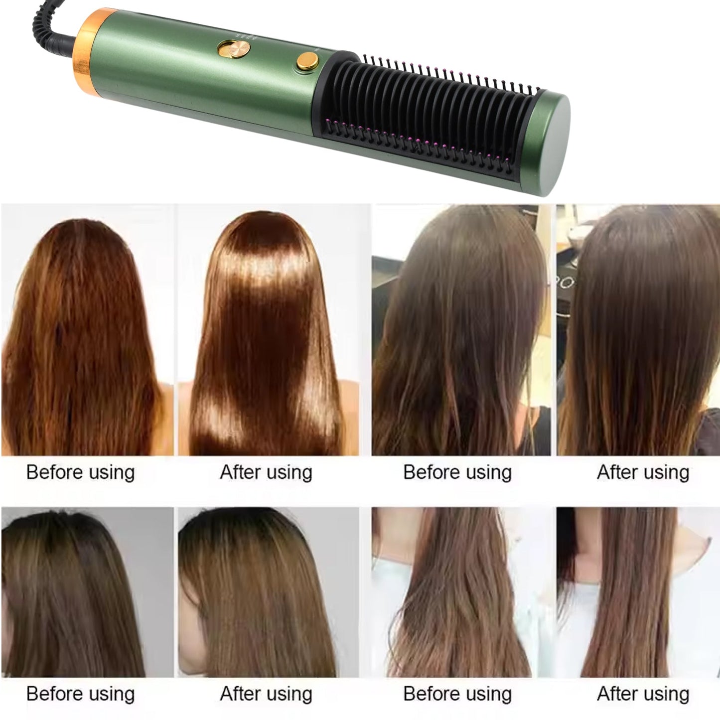 12863 Hair Straightener Comb, Anti Scald Hot Comb Negative Ion Hair Straightener Brush Straightener 3 Gear Constant Temperature for Quick and Professional Hair Salon at Home (1200w)