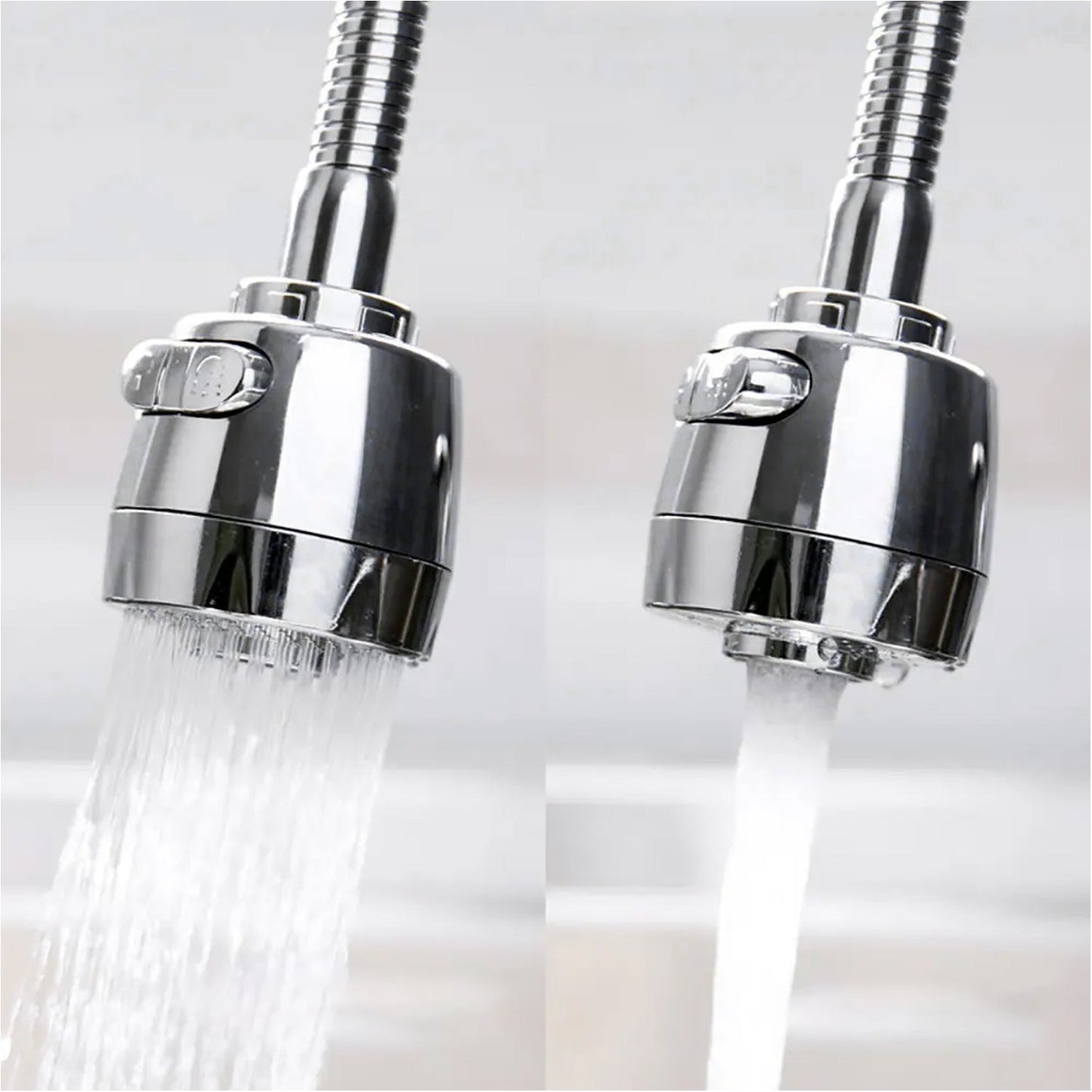 7568 Water Faucet Sprayer Swivel Faucet Head, Spray Splash-Proof 360 ° Rotatable Spray Head Adapter Anti -Splash Tap Booster Shower & Water Saving Adjustment for Multifunctional for Home Bathroom, Kitchen Plastic vs Steel (18 Cm)