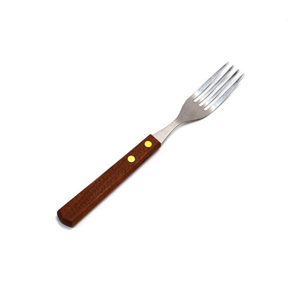 7088 Pizza Fork Stainless Steel with Brown Wooden Handle DeoDap