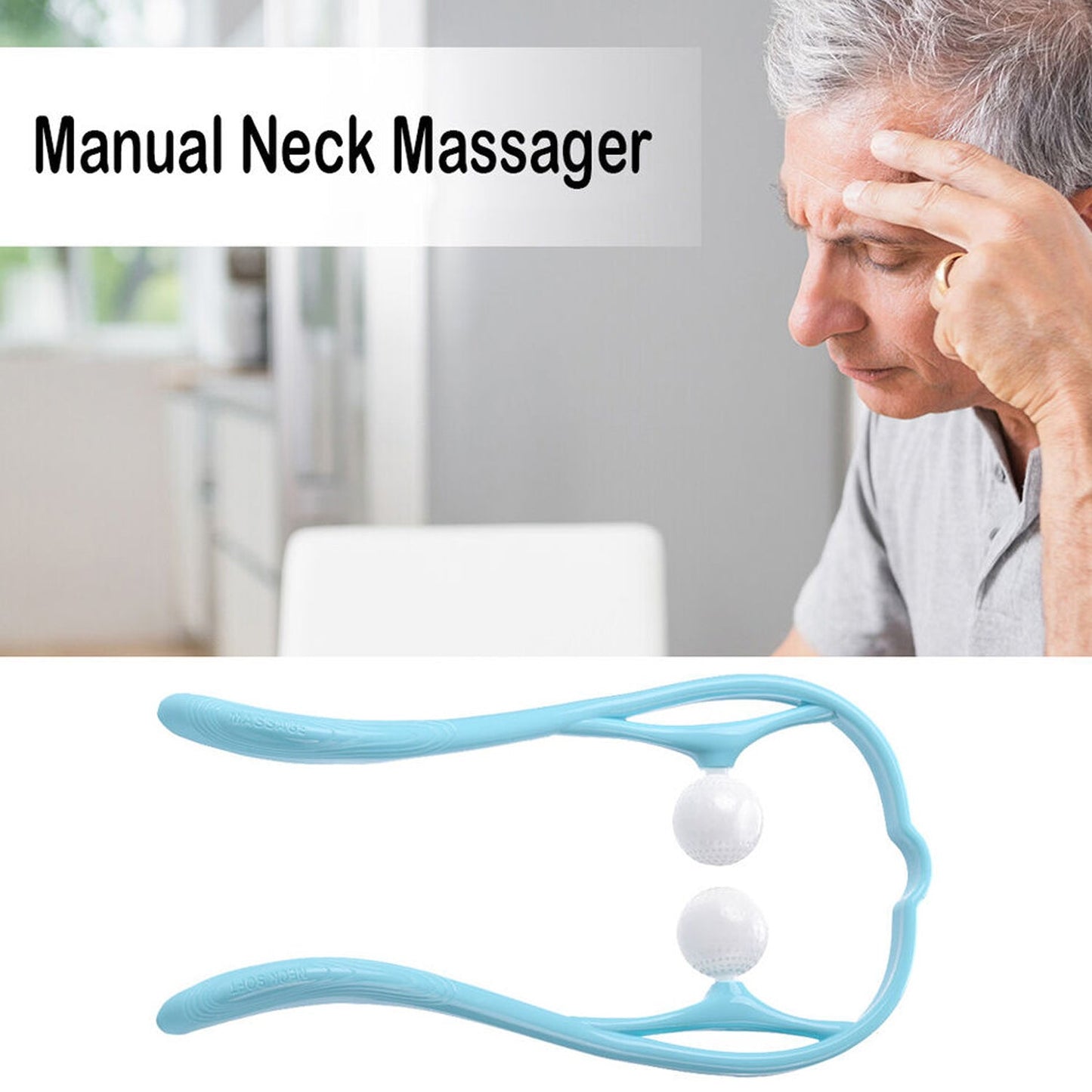 6593 Neck Shoulder Massager, 13.5x7.08in Portable Relieving the Back for Men Relieving the Waist Women