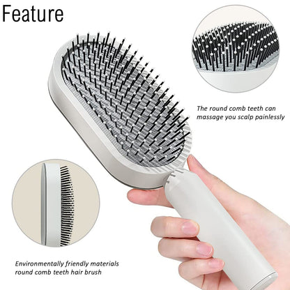 8324 Women Hair Brush, Durable Massage Comb Hairbrush for Scalp Massage and Custom Bristles - Lightweight Air Cushion Massage Brush for Scalp Massage