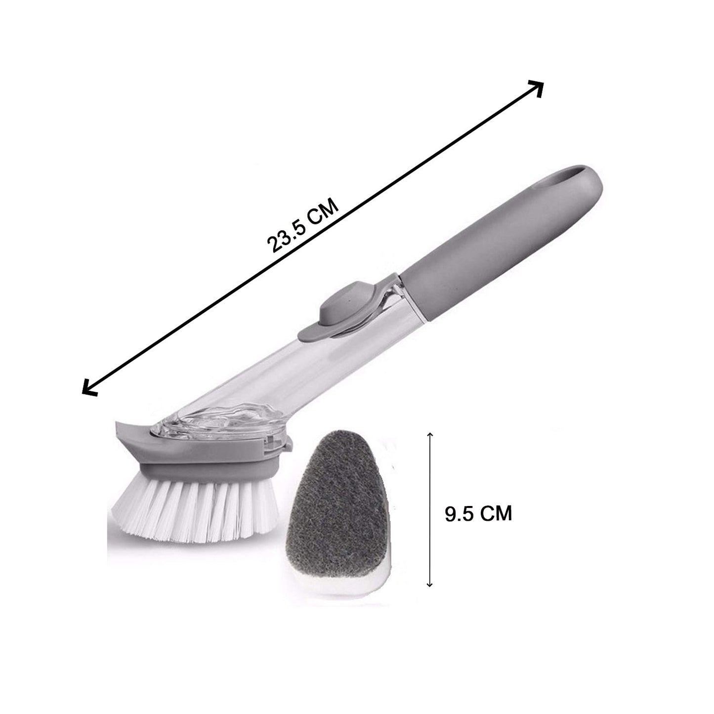 1271A 2-in-1 Dishwashing Brush, Long Handle Wash Pot Brush Washing Dish DeoDap