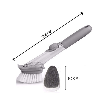 1271A 2-in-1 Dishwashing Brush, Long Handle Wash Pot Brush Washing Dish DeoDap