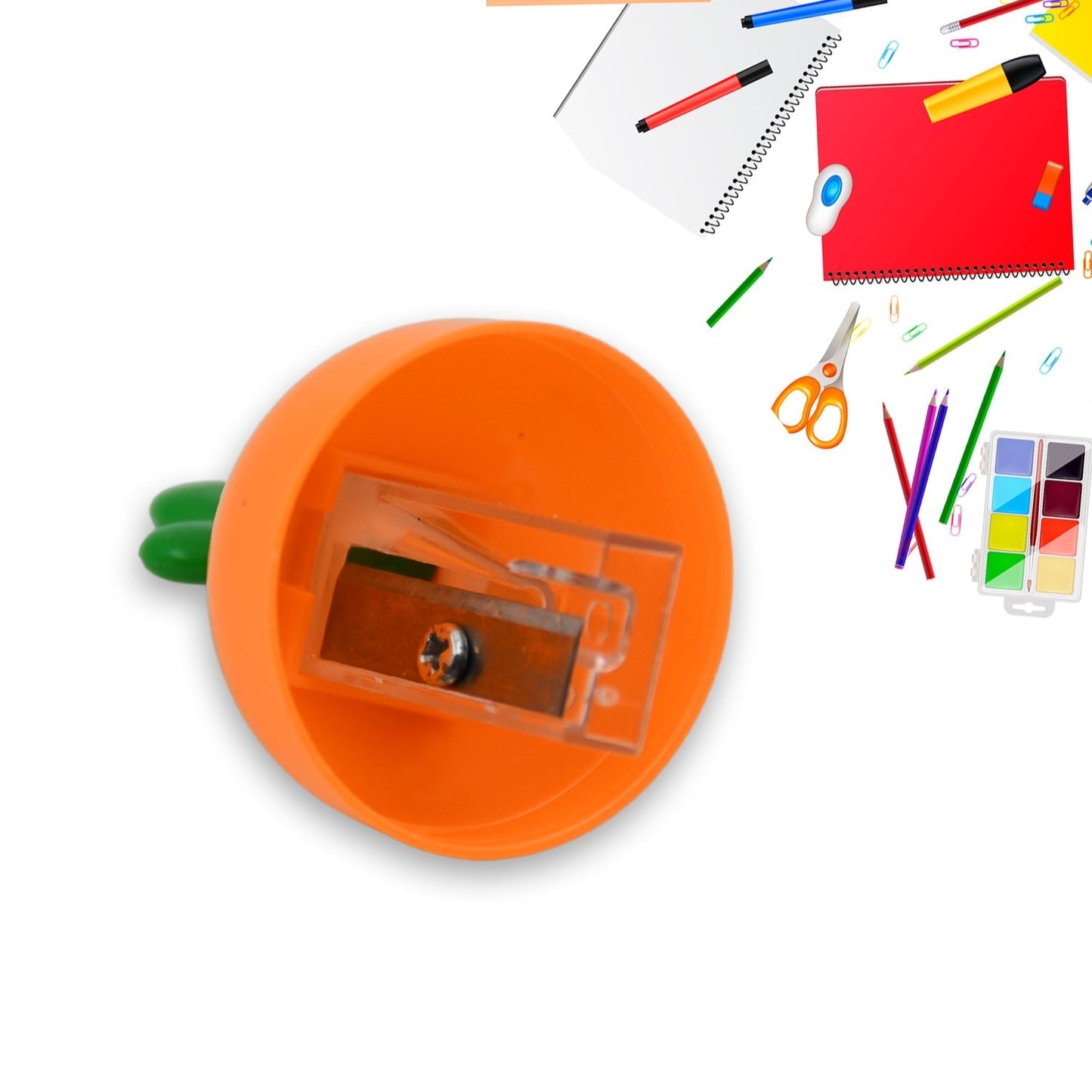 8878 Student Pencil Sharpener Cartoon Simple Carrot Pencil Sharpener Suitable for Students, Children, School, Stationery (1 Pc)