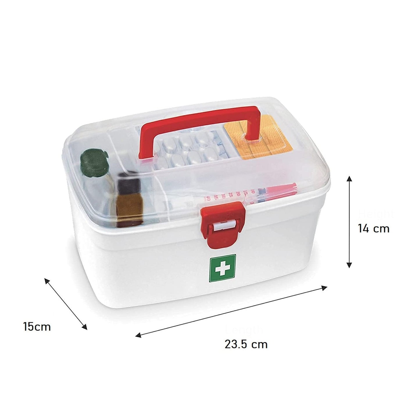 6412 Medical Box, 1 Piece,Indoor Outdoor Medical Utility,Medicine Storage Box,,Detachable Tray Medical Box Multi Purpose Regular Medicine, First Aid Box with Handle, DeoDap