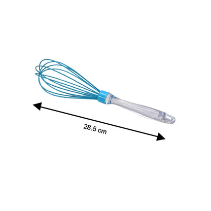 2591 Acrylic Handle Silicone Whisk Manual Balloon Wire Whisk Hand Egg Mixer Beater Kitchen Blender Egg Tool Silicone Balloon Whisk DeoDap