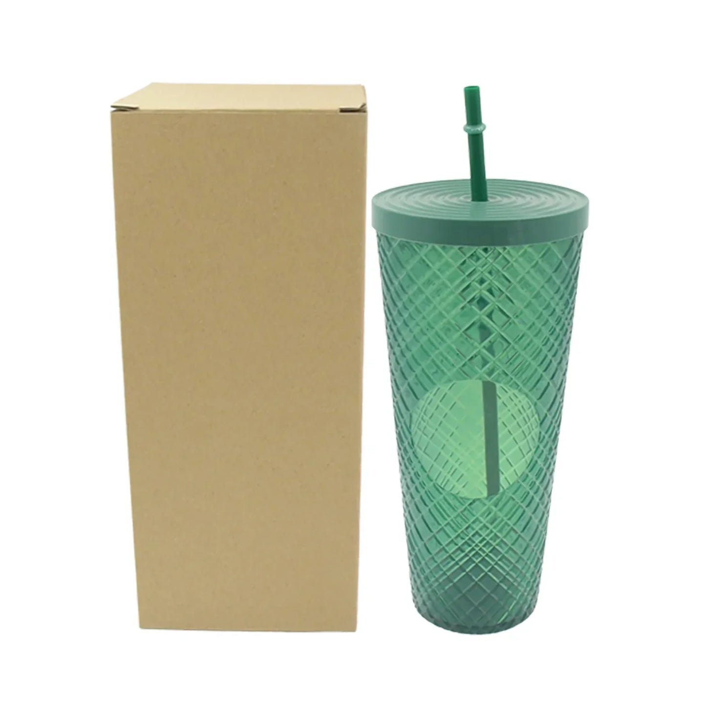 UK-0247 Cup with Straw Reusable Matte Studded Tumbler with Leak Proof LID Water Cup Travel Mug Coffee ICE Water Bottle