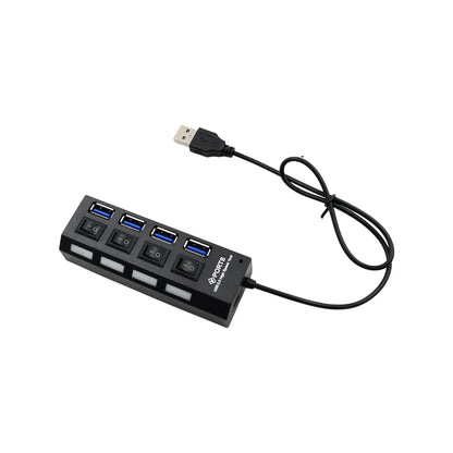 UK-0209 Multi Port USB 2.0 Hub 7 Port with Independent On/Off Switch and LED Indicators USB A Port Data Hub Suitable for PC Computer Keyboard Laptop Mobile HDD, Flash Drive Camera etc