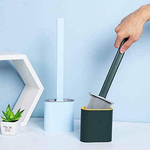 1410 Silicone Toilet Brush with Holder Stand  for Bathroom Cleaning DeoDap