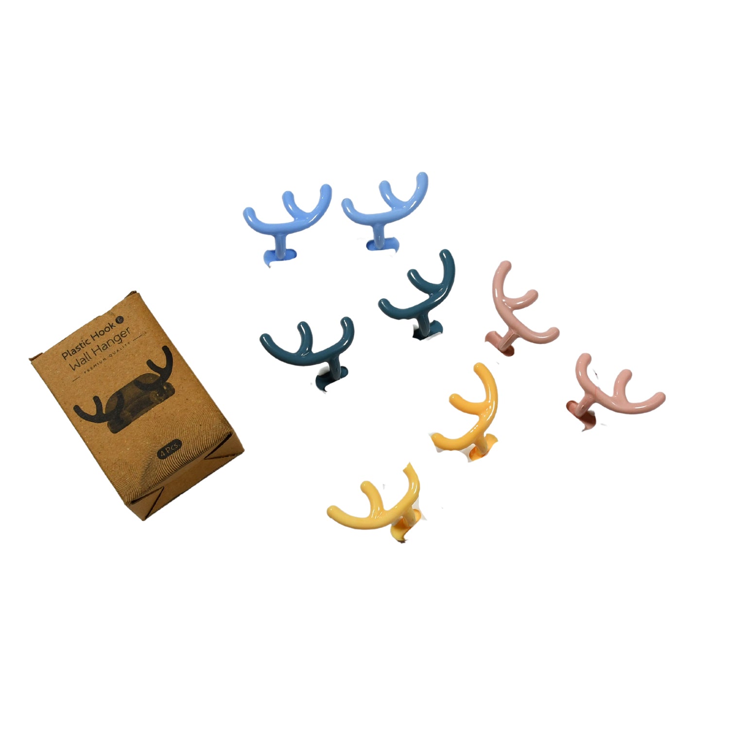 4725 Plastic Wall Hanger Hook Wall Adhesive Hook Premium Quality Wall Hook (Pack Of 4pc) DeoDap